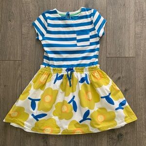 Mini Boden Girl's Dress Floral Blue White Stripe Sz
8-9 Y
